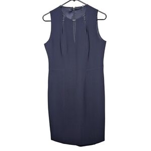 Elle Tahari Jemra Women's Navy Blue Sleeveless Chic Dress with Cutouts Size 8